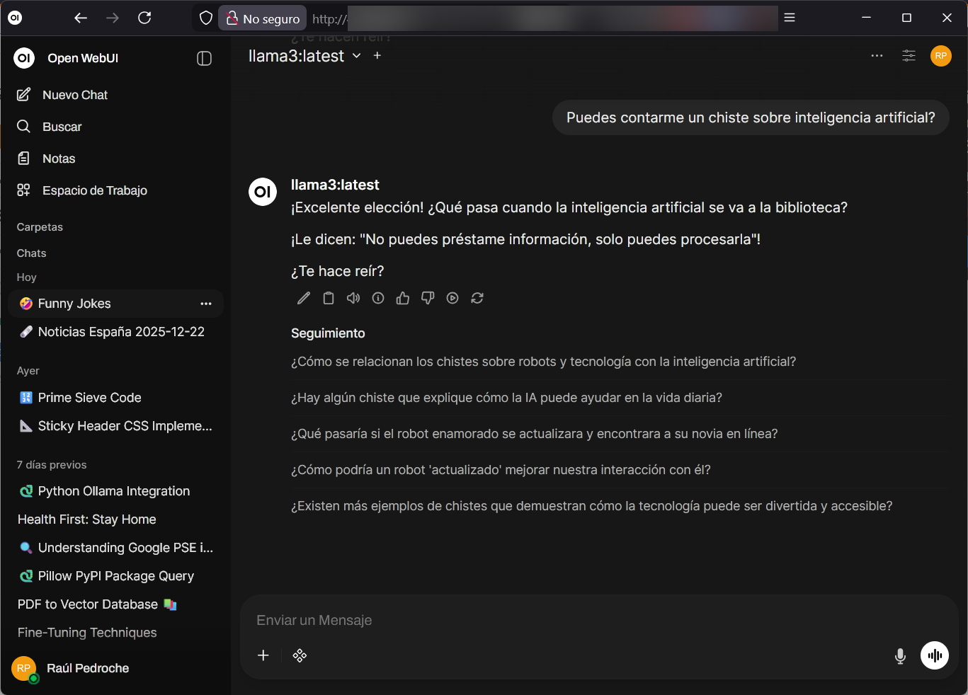 Ventana de Open WebUI