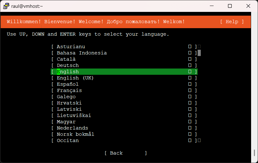 Selección del idioma