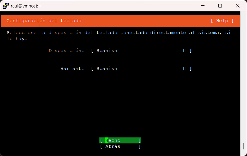 Selección del teclado