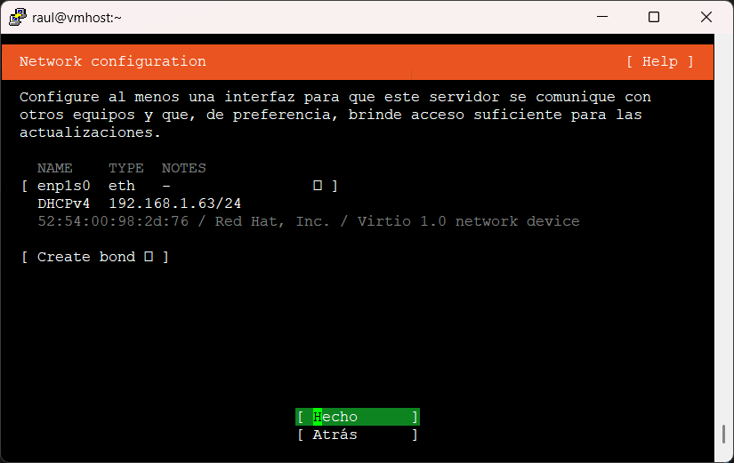 Configuración de red