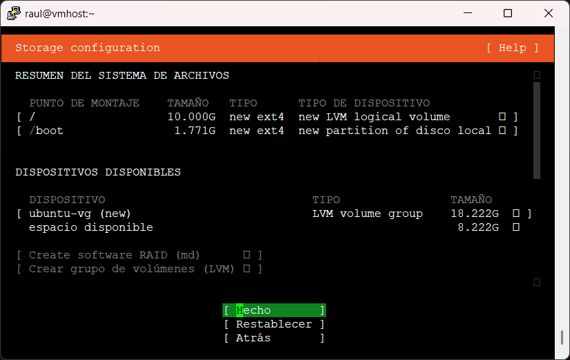 Selección de sistemas de archivos