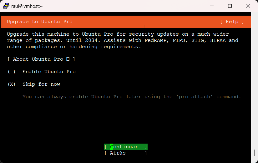 Opción Ubuntu Pro