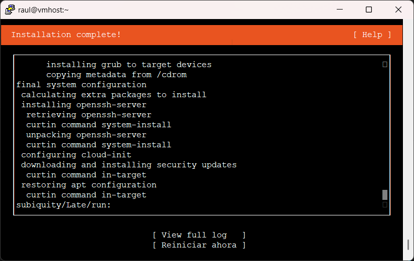 Listo para reiniciar
