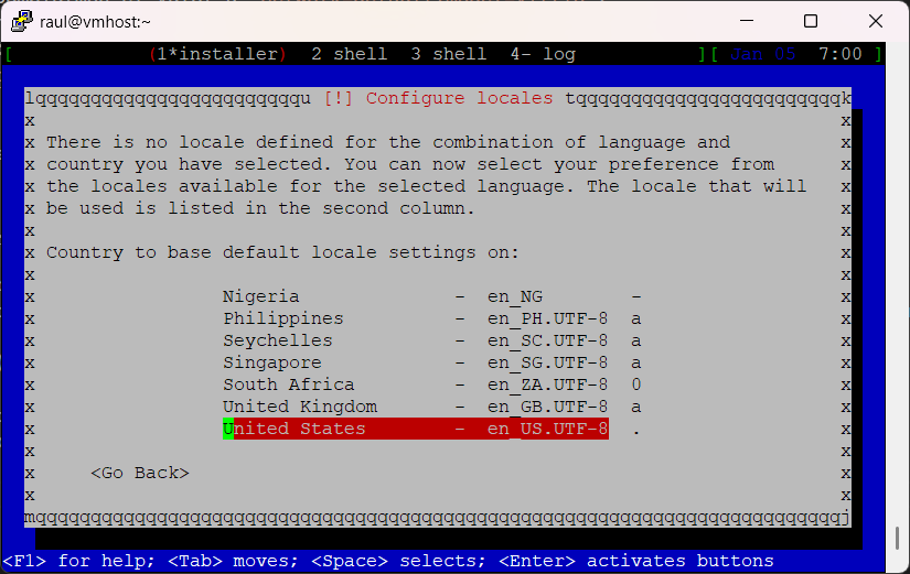 Selección localización
