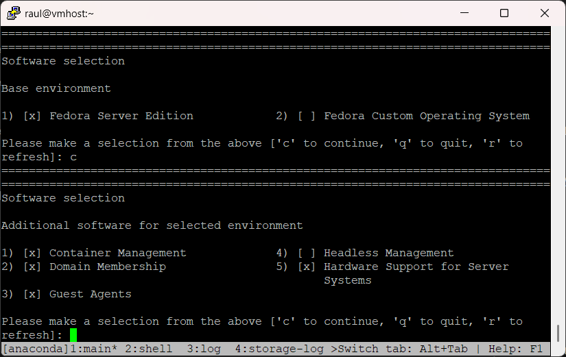 Selección de software
